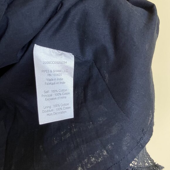 Veronica Beard Addilyn Dress Long Sleeve Navy Ink Blue Eyelet Lace Women's 4 - Picture 5 of 8